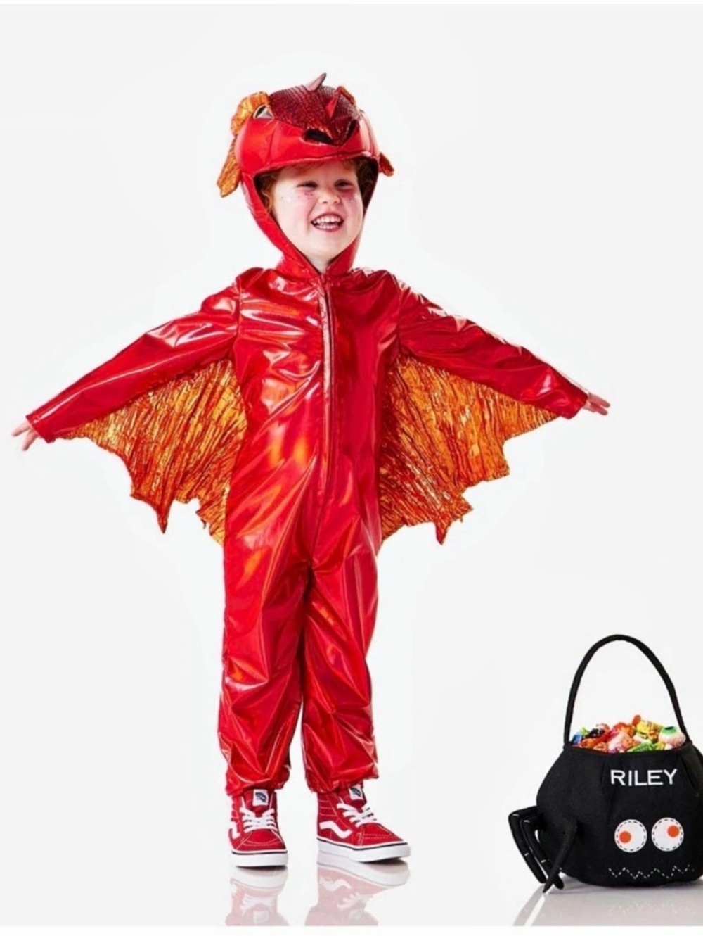Pottery Barn Kids Red Metallic Dragon Kids Dragon Costume Size 3T